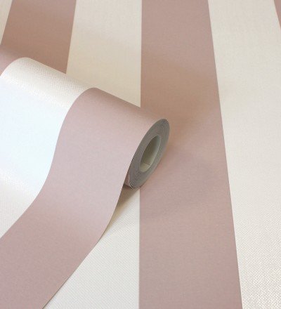 Papel pintado de rayas rosa con textura suave Dijon Stripes 682916
