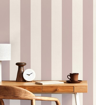 Papel pintado de rayas rosa con textura suave Dijon Stripes 682916
