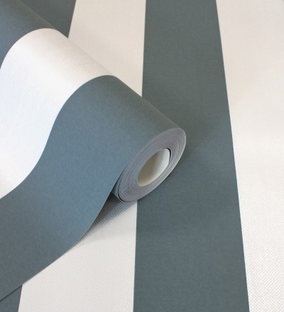 Papel pintado de rayas azul con textura suave Dijon Stripes 682918
