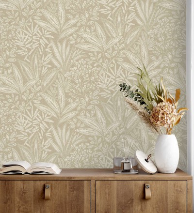 Papel pintado de hojas botánicas exóticas Jewel Blossom 682932