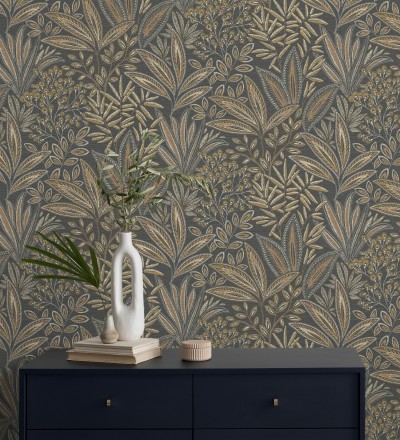 Papel pintado de hojas botánicas exóticas Jewel Blossom 682935