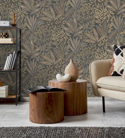Papel pintado de hojas botánicas exóticas Jewel Blossom 682935