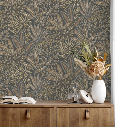 Papel pintado de hojas botánicas exóticas Jewel Blossom 682935