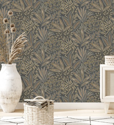 Papel pintado de hojas botánicas exóticas Jewel Blossom 682935