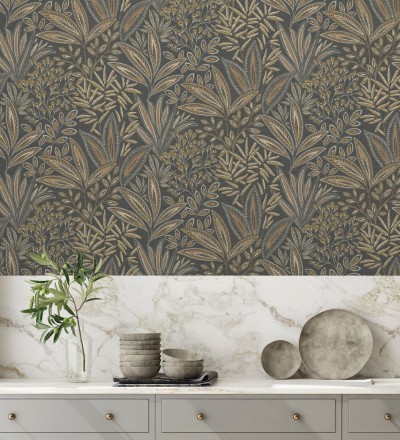 Papel pintado de hojas botánicas exóticas Jewel Blossom 682935