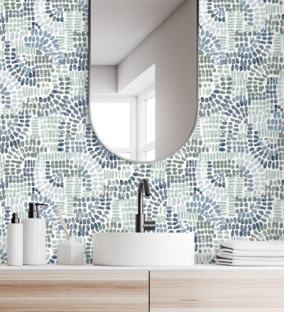 Papel pintado con mosaico abstracto Honiton Mosaic 682957