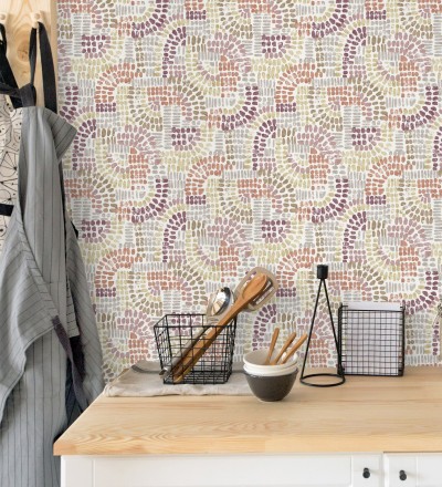 Papel pintado con mosaico abstracto Honiton Mosaic 682958