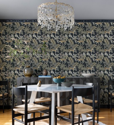 Papel pintado de tigres y flora tropical Tabora Jungle 682991