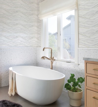 Papel pintado con olas en colores suaves de estilo contemporáneo Turner Waves 683038
