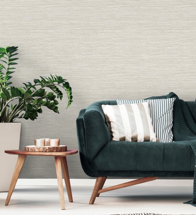 Papel pintado fibra vegetal microtexturada en tonos beige tostado Sahara Weave 683134
