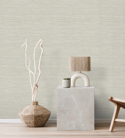 Papel pintado fibra vegetal microtexturada en tonos gris cálido Sahara Weave 683141