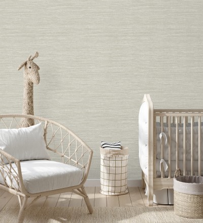 Papel pintado fibra vegetal microtexturada en tonos gris cálido Sahara Weave 683141