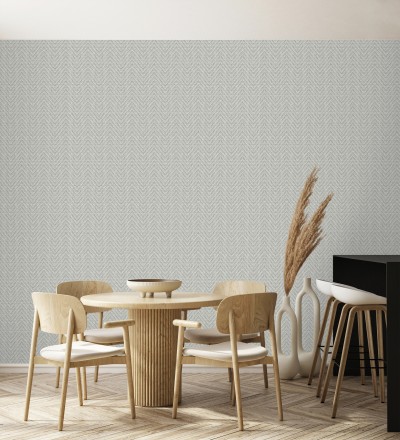 Papel pintado de espigas efecto fibra vegetal tonos gris visón Mumbai Wide 683187