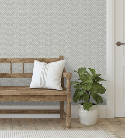 Papel pintado de espigas efecto fibra vegetal tonos gris visón Mumbai Wide 683187