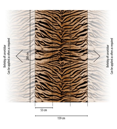 Papel pintado mural imitación a piel de tigre en tonos naturales Wild Tiger 683225
