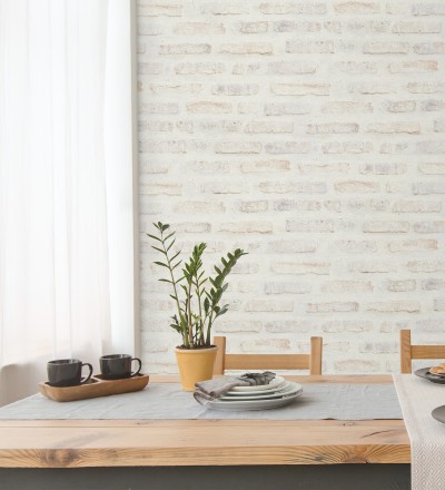 Papel pintado imitación ladrillo desgastado tonos cálidos Philadelphia Brick 683257