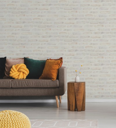 Papel pintado imitación ladrillo desgastado tonos cálidos Philadelphia Brick 683257