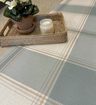 Papel pintado de cuadros escoceces en textura lino estilo natural Scottish Harland 683397