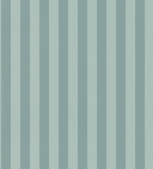 Papel pintado de rayas finas difuminadas en color turquesa Parisian Stripes 683474