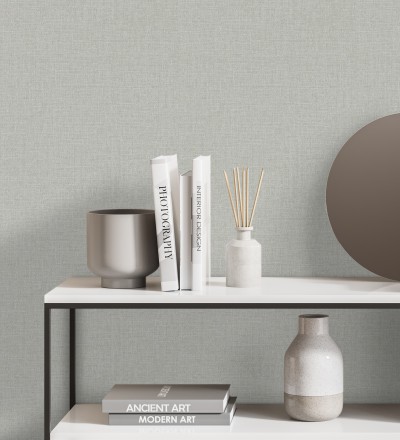 Papel pintado efecto lino texturizado Leicester 681021