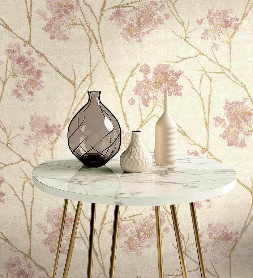 Papel pintado de flores tonos nacarados y brillantes  Shiny Bloom 682937