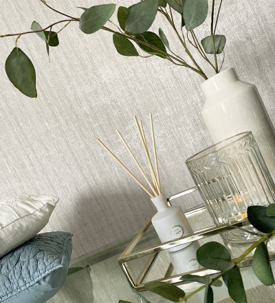 Papel pintado con efecto textil entrelazado en relieve tonos beige claro Liss Thread 683574