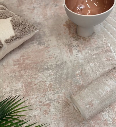 Papel pintado con efecto cemento y óxido en relieve en tonos tierra Timanfaya Relief 683599