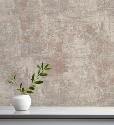 Papel pintado con efecto cemento y óxido en relieve en tonos tierra Timanfaya Relief 683599