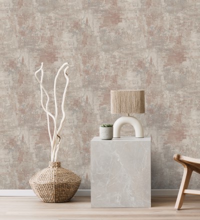 Papel pintado con efecto cemento y óxido en relieve en tonos tierra Timanfaya Relief 683599