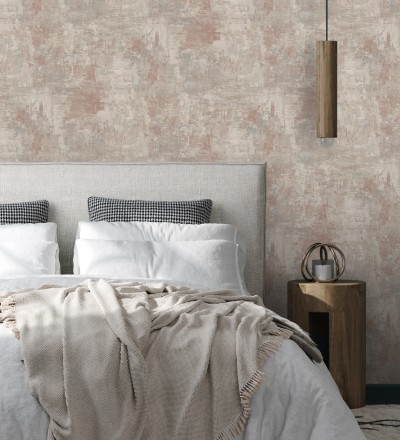 Papel pintado con efecto cemento y óxido en relieve en tonos tierra Timanfaya Relief 683599