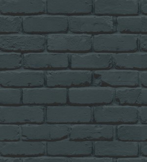 Papel pintado muro de ladrillos en color azul oscuro Manchester Break 683531