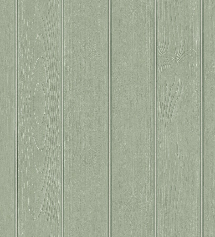 Papel pintado imitación madera color verde con efecto listones  Daimiel Boards 683583