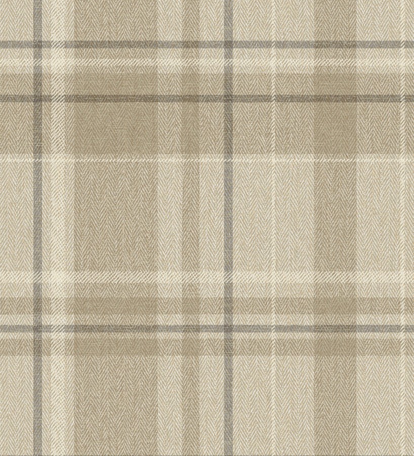 Papel pintado de cuadros escoceses fondo de espiga en tonos beige  Chevron Edward 683559