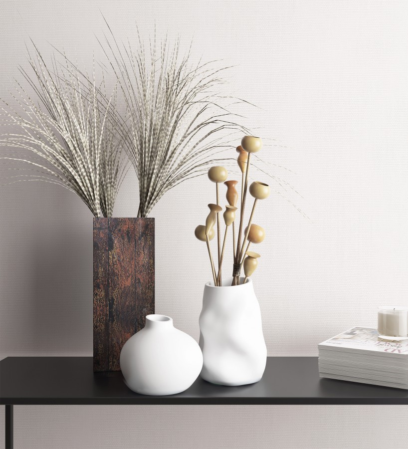 Papel pintado efecto textil blanco roto con textura en relieve  Renzo Texture 128788