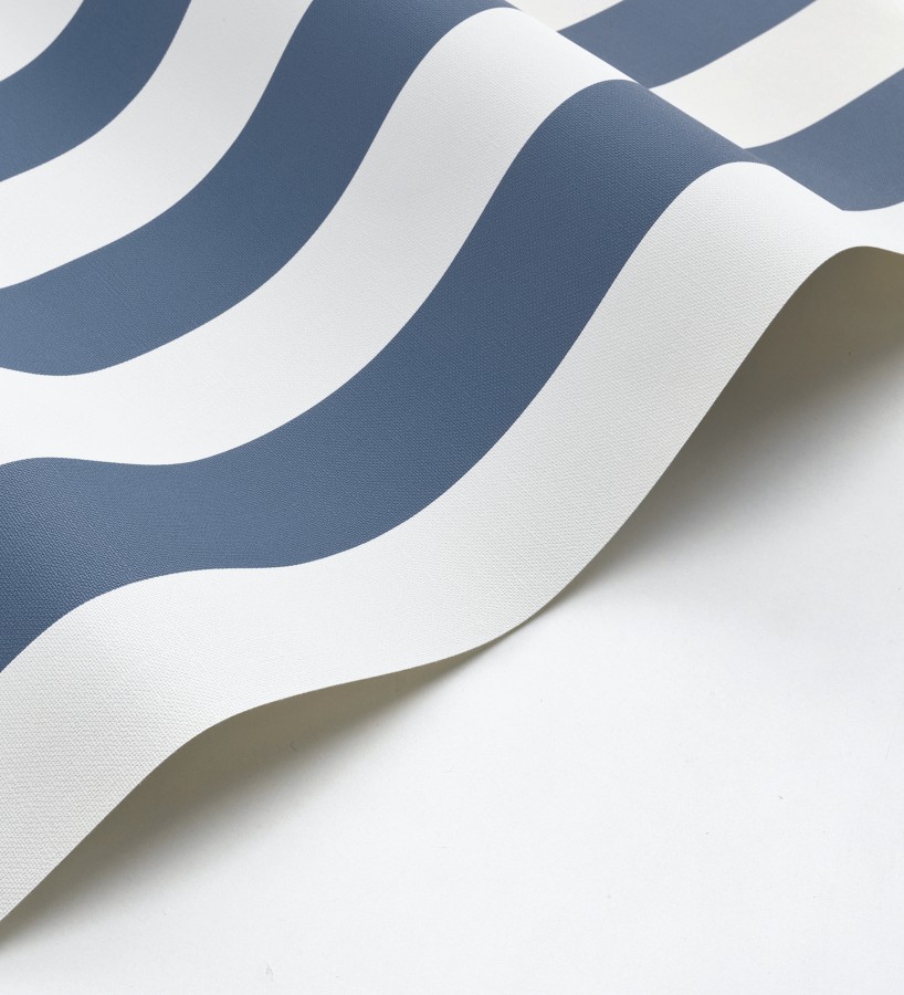 Papel pintado rayas clásicas dítono azul grisáceo claro y blanco  Raya Orellana 231920