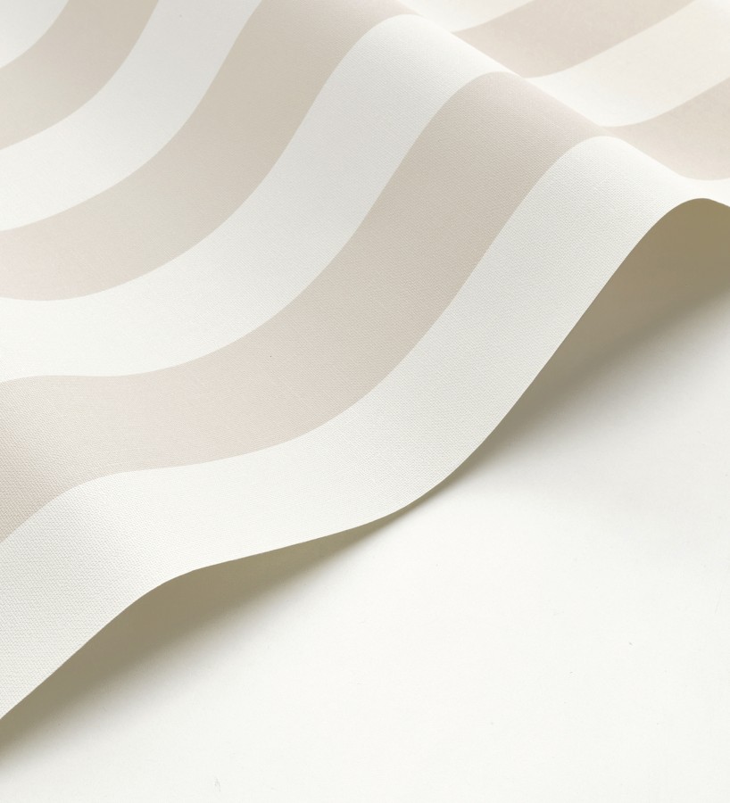 Papel pintado rayas clásicas dítono beige claro y blanco  Raya Orellana 231917